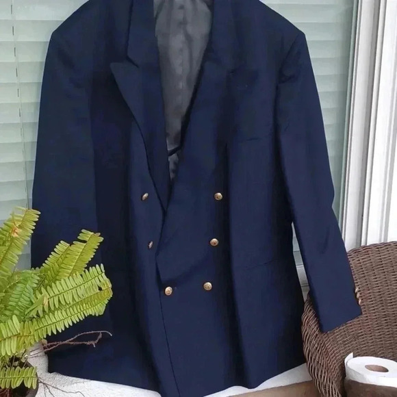 🐾men's Dark blue double breasted jacket with gold buttons🎉 - Picture 10 of 13